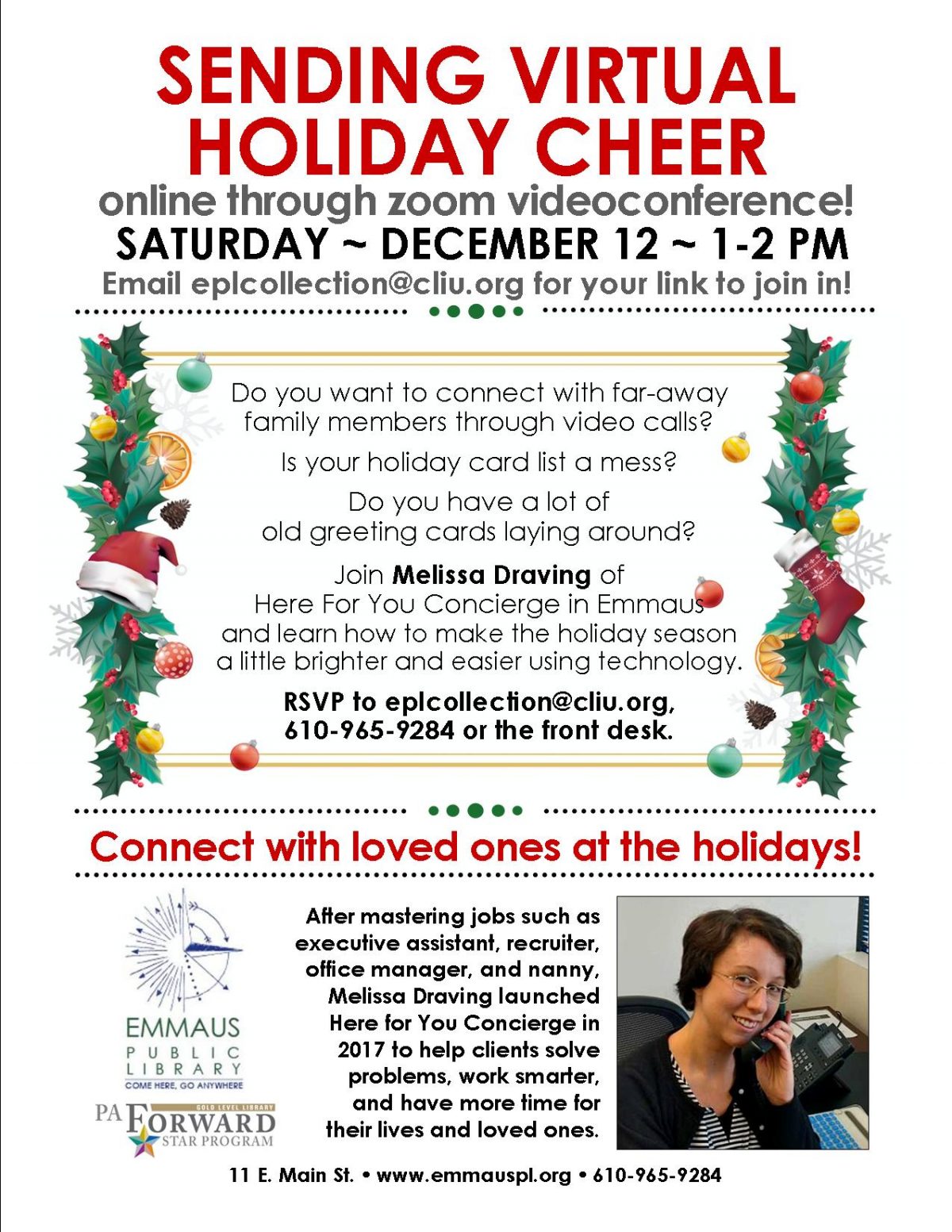 ONLINE - Sending Virtual Holiday Cheer - Emmaus Public Library