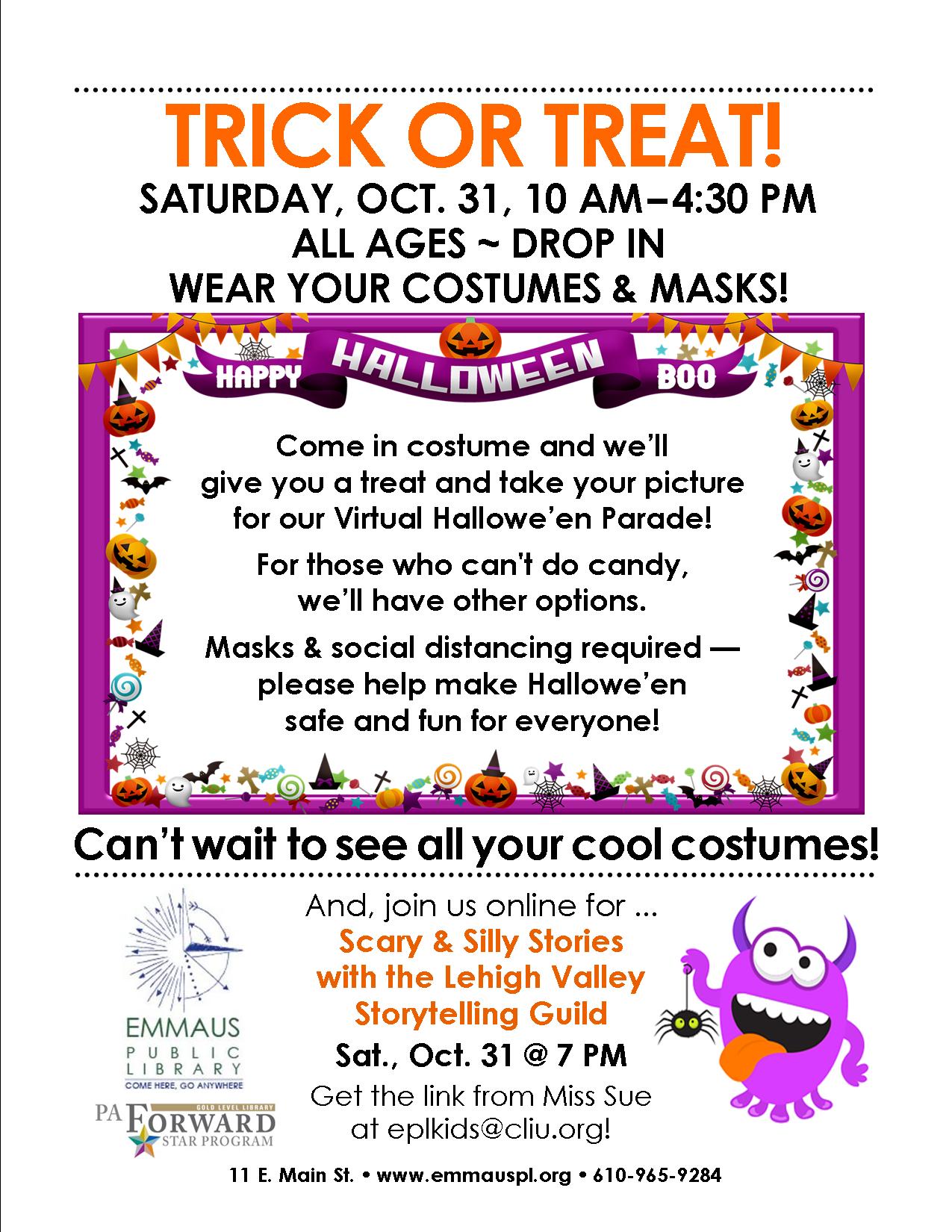 Trick or Treat at the Library Emmaus Public Library