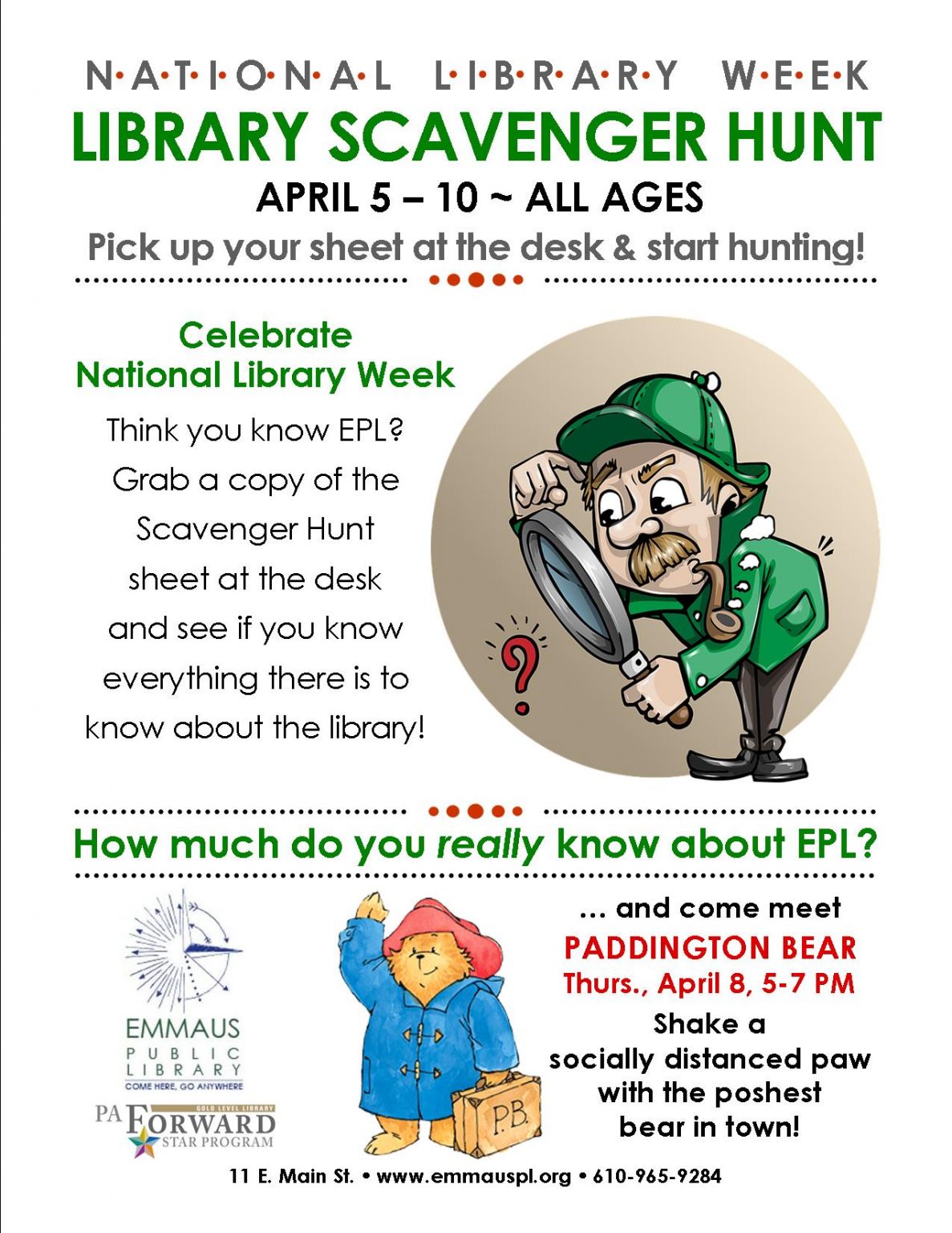 Library Scavenger Hunt Emmaus Public Library